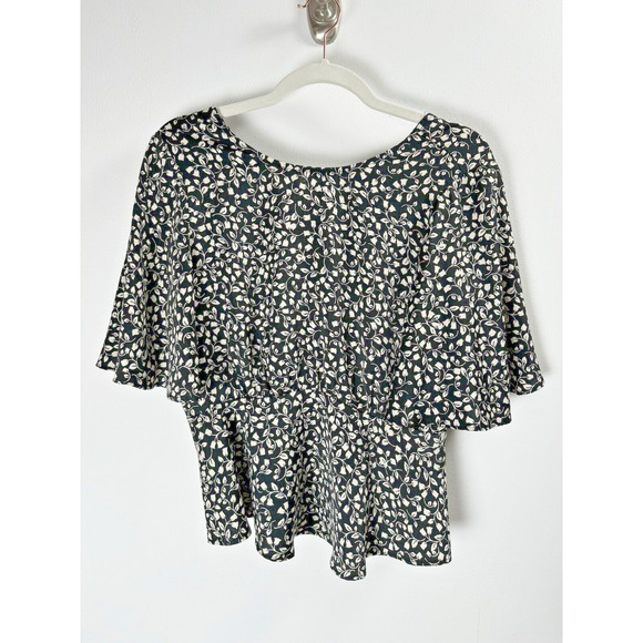 Who What Wear Floral Flowy Flutter Flounce Peplum Preppy Twee Office Blouse XS - Picture 1 of 6